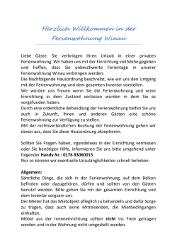 Hausordnung - Ferienwohnung in R&uuml;desheim am Rhein