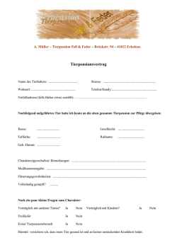 Tierpensionsvertrag - Tierpension Fell & Feder