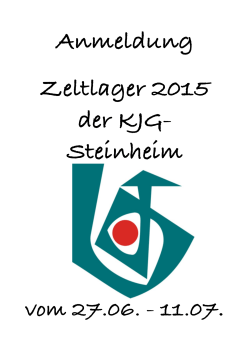 Anmeldung 2015 - KjG Steinheim