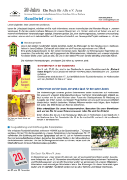 II. Quartal - Ein Dach f&uuml;r Alle eV Jena