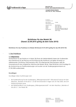Informationen zum Praktikum