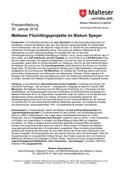 Projekte für Flüchtlinge des Malteser Hilfsdienstes