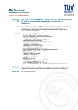 VDE 0100 - Bestimmungen für das Errichten von Starkstromanlagen
