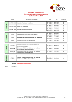 Kursplanung 2016 zum