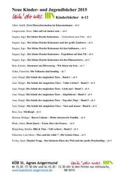 Neue Kinder- und Jugendbücher 2015