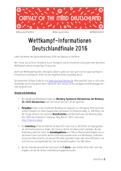 Wettkampf Wettkampf-Informationen Deutschlandfinale 2016