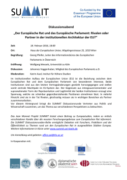 Diskussionsabend „Der Europäische Rat und das Europäische
