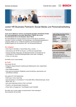 Junior HR Business Partner/in Social Media und