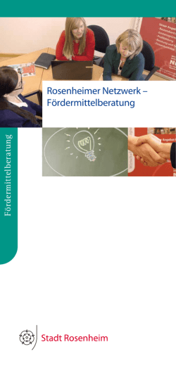 Ihr Partner in Wirtschaftsfragen. Rosenheimer Netzwerk