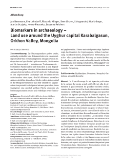 Biomarkers in archaeology – Land use around the