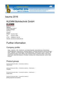 bauma 2016 KLEMM Bohrtechnik GmbH Further information