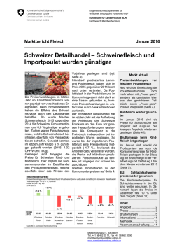 Januar 2016. Schweizer Detailhandel &ndash; Schweinefleisch und