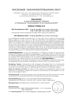 BGT - bochumer gesundheitstraining