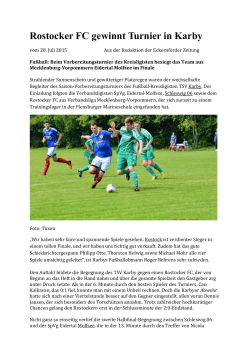 Rostocker FC gewinnt Turnier in Karby - TSV Nordschwansen
