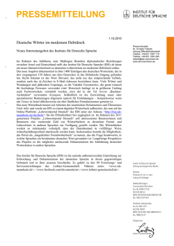 pressemitteilung - Institut für Deutsche Sprache