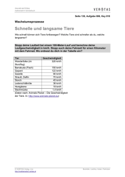 Schnelle und langsame Tiere