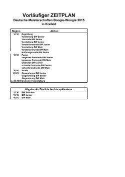 Zeitplan DM BW 2015 in Krefeld