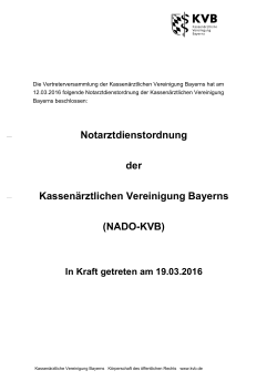 Notarztdienstordnung - Kassenärztliche Vereinigung Bayerns