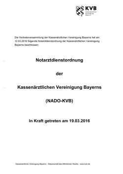 Notarztdienstordnung - Kassen&auml;rztliche Vereinigung Bayerns