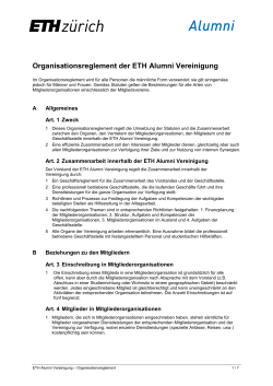 Organisationsreglement der ETH Alumni Vereinigung