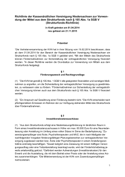 Richtlinie der Kassenärztlichen Vereinigung Niedersachsen zur