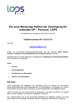 Informationsbrosch&uuml;re - Vereinigung f&uuml;r Leitendes OP