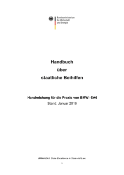 Handbuch &uuml;ber staatliche Beihilfen