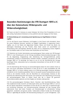 Besondere Bestimmungen des VfB Stuttgart 1893 e.V. über den