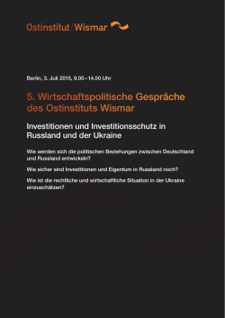5. Wirtschaftspolitische Gespräche des Ostinstituts Wismar