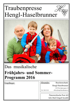 Hauszeitung Fr&uuml;hjahr 2016 - Heuriger Hengl