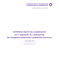 Der Bericht des Landesbischofs zum