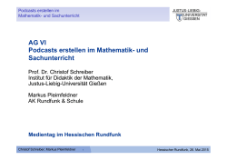 "Prof. Dr. Christof Schreiber: Podcasts erstellen im Mathematik