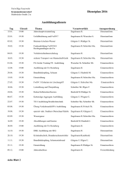 Dienstplan 2016 - Feuerwehr Krummenhennersdorf