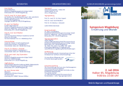Symposium Magdeburg 2. Juli 2016 Halber 85, Magdeburg 9:00 bis