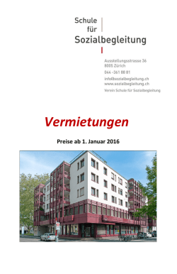 Vermietungen - Schule f&uuml;r Sozialbegleitung