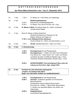 GOTTESDIENSTORDNUNG der Pfarre Maria