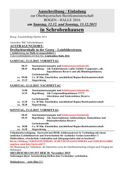 am Samstag, 12.12. und Sonntag, 13.12.2015 in Schrobenhausen