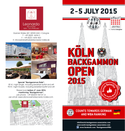 Brochure Köln Open 2015 - World Backgammon Association