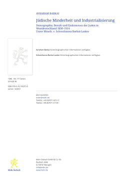 J&uuml;dische Minderheit und Industrialisierung