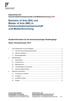 Informationsbroschüre - Université de Fribourg