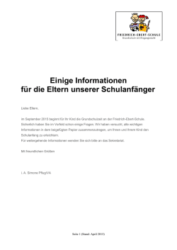 Einige Informationen f&uuml;r die Eltern unserer - All-in