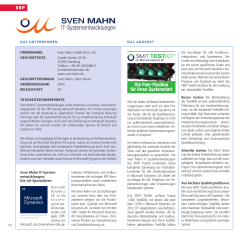 Sven Mahn IT-System- entwicklungen: Die AX