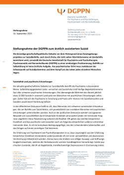 Stellungnahme der DGPPN zum ärztlich assistierten Suizid [PDF
