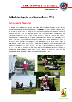 Golferlebnistage in den Sommerferien 2015