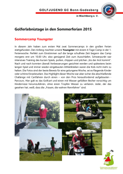Golferlebnistage in den Sommerferien 2015