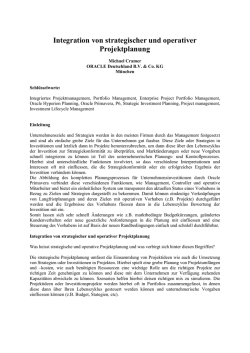 Integration von strategischer und operativer Projektplanung