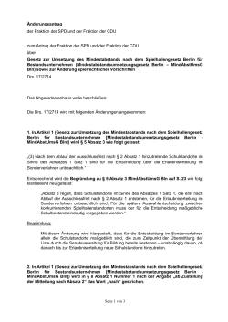 Änderungsantrag der Fraktion der SPD und der Fraktion der CDU