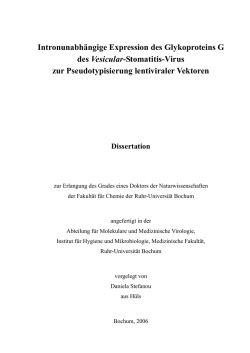 Intronunabh&auml;ngige Expression des Glykoproteins G des Vesicular