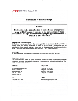 Disclosure of Shareholdings