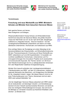Forschung und neue Werkstoffe aus NRW: Ministerin